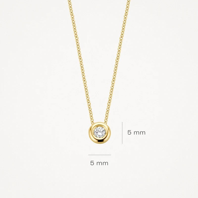 Blush collier 3114YDI van 14 karaat geelgoud met diamant