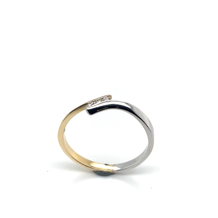 14 kt bicolor slagring W/Si 0.03 ct