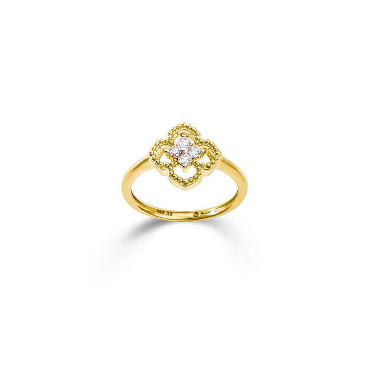 14 Karaat Geelgouden Solitair Ring met Briljant 0,14 ct H/SI