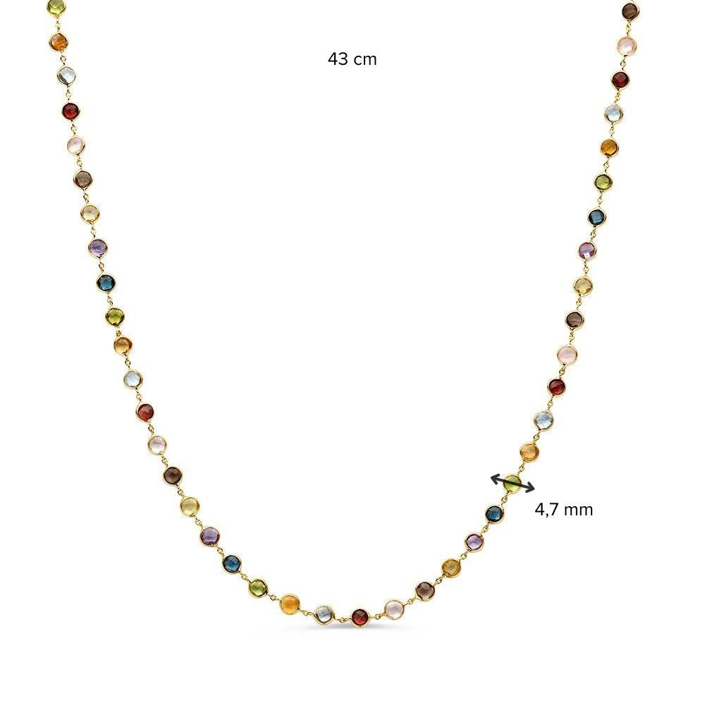 14 karaats collier edelstenen multicolor CW138118
