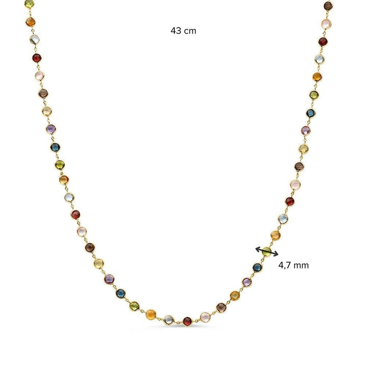 14 karaats collier edelstenen multicolor CW138118