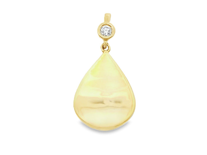 14 Karaat Geelgouden Hanger met Diamant 0,05 ct 16 mm