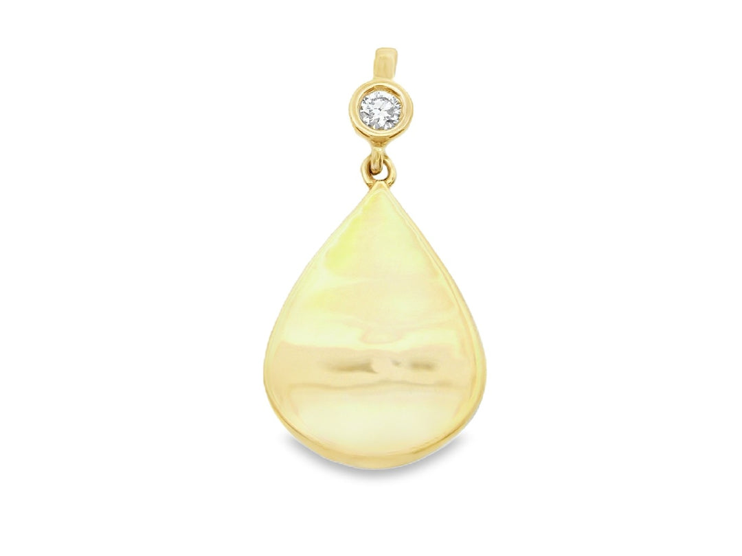 14 Karaat Geelgouden Hanger met Diamant 0,05 ct 16 mm