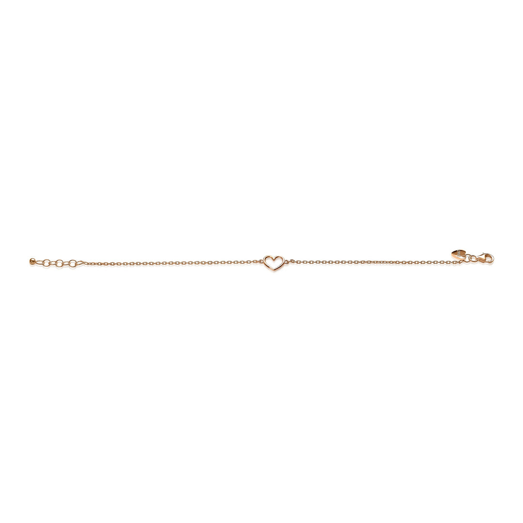 ZINZI Zilveren Armband Rosé Verguld met Open Hartje – ZIA1420R