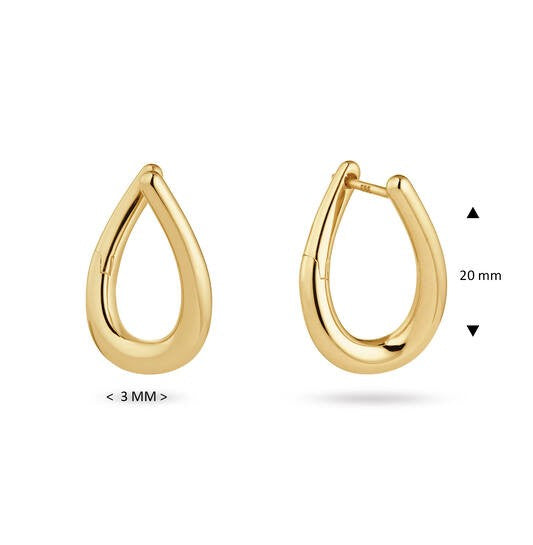 14 kt Premium Hoops Gold Klapoorringen Ovaal 20 mm