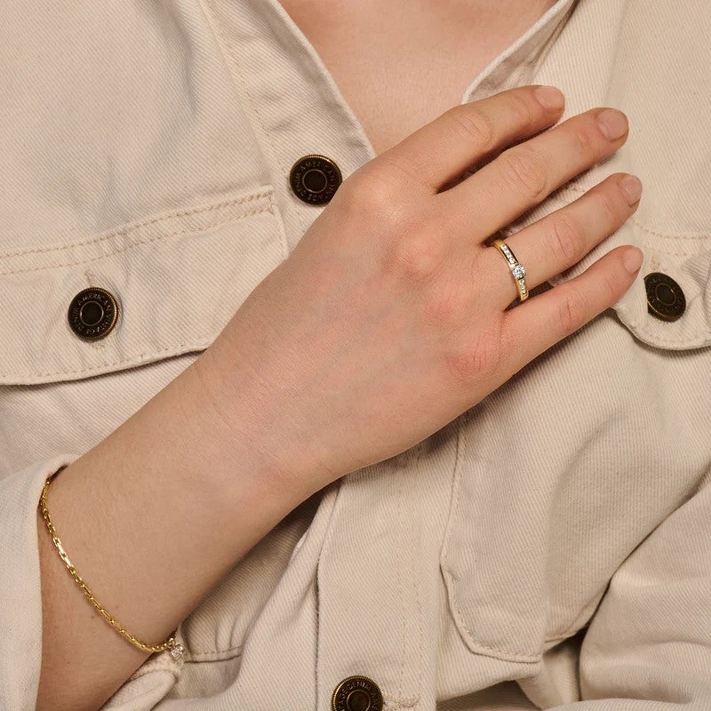 Blush Jewels 14k Geel en Witgoud met Zirkonia Ring 1125BZI maat 54