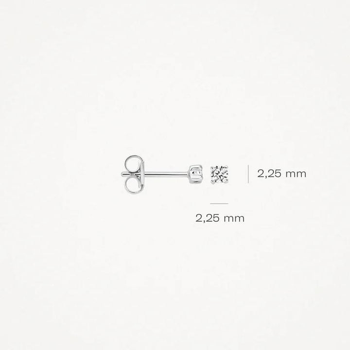 14k Witgoud  oorknoppen 7138WZI met zirkonia