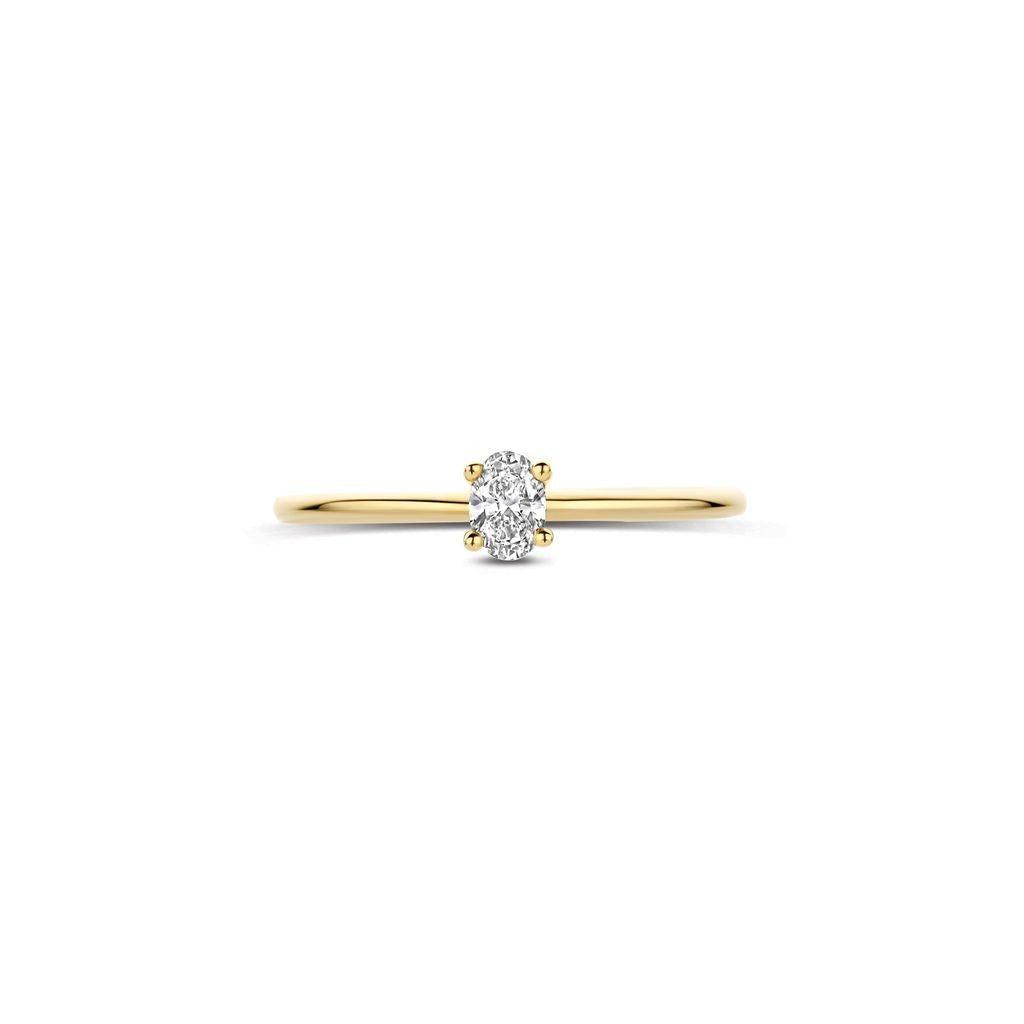 Blush Lab Diamonds Ring LG1078Y – 14 Karaat Geelgoud met 0,20 ct Ovale Lab Grown Diamant Maat 54