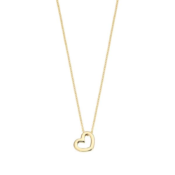 stijlvoll collier van 14k geelgoud met hartvormige hanger 3081YGO