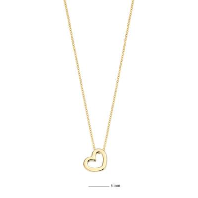 stijlvoll collier van 14k geelgoud met hartvormige hanger 3081YGO