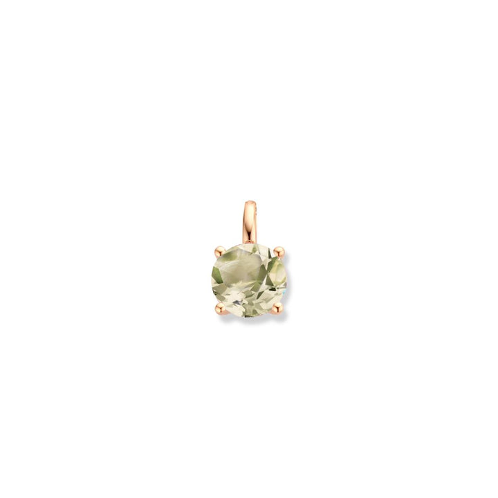 Hanger 4 poots chaton Prasioliet Rose goud 18 kt
