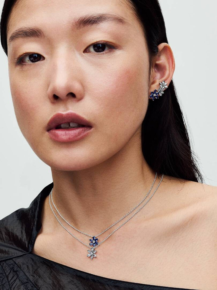 Pandora Sprankelende Blauwe Herbarium Cluster Ketting met Hanger 392387C02