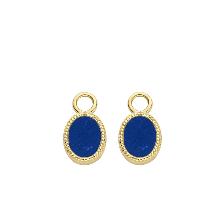 Oorbedels 9078YLA - 14k Geelgoud met Lapis Lazuli