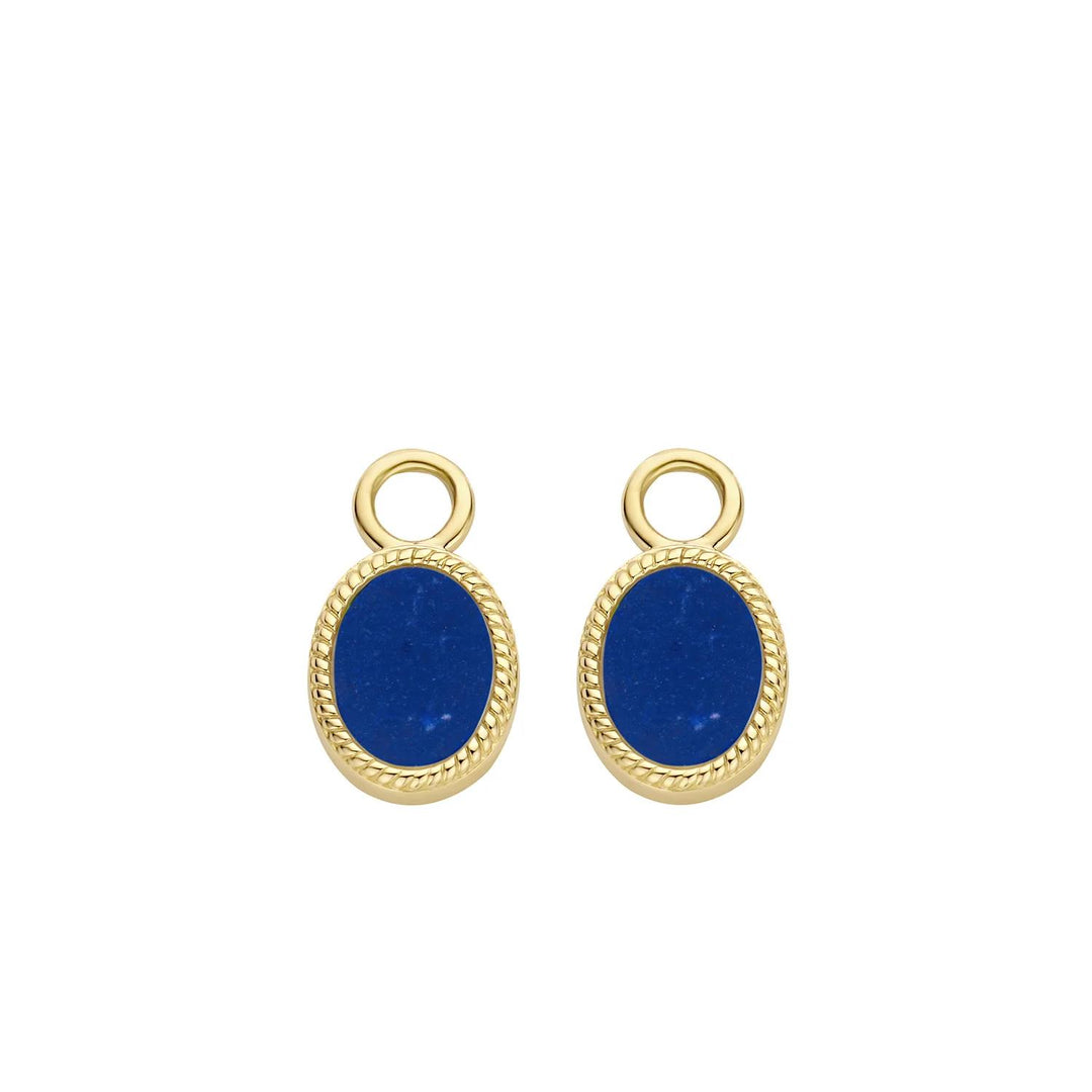 Oorbedels 9078YLA - 14k Geelgoud met Lapis Lazuli