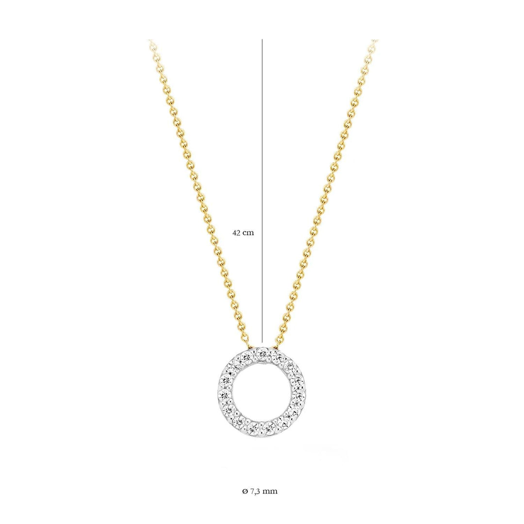 Blush 14 Karaat Geel- en Witgouden Collier met Zirkonia 3065BZ