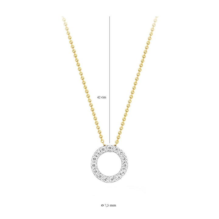 Blush 14 Karaat Geel- en Witgouden Collier met Zirkonia 3065BZ