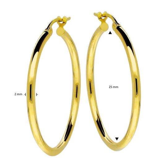 14 Karaat Gouden Oorringen Rond 30 mm
