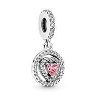 Pandora Moments 791476C01 - Zilveren bedel met hartvormig roze kristal en zirkonia&