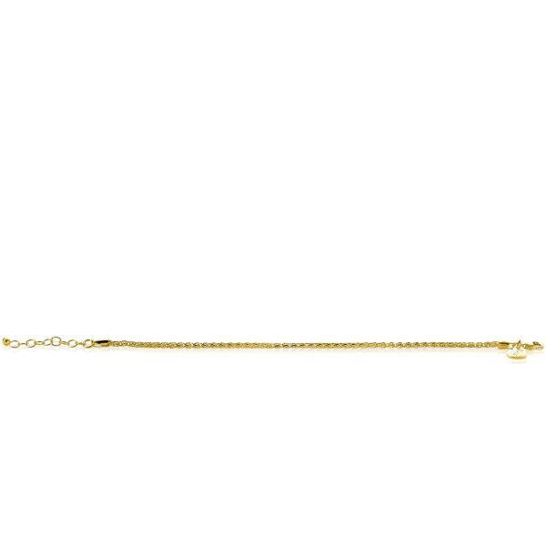 ZINZI zilveren schakelarmband geelverguld palmier 2mm breed ZIA1931G