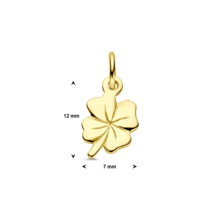 14 kt hanger klaver vier geelgoud
