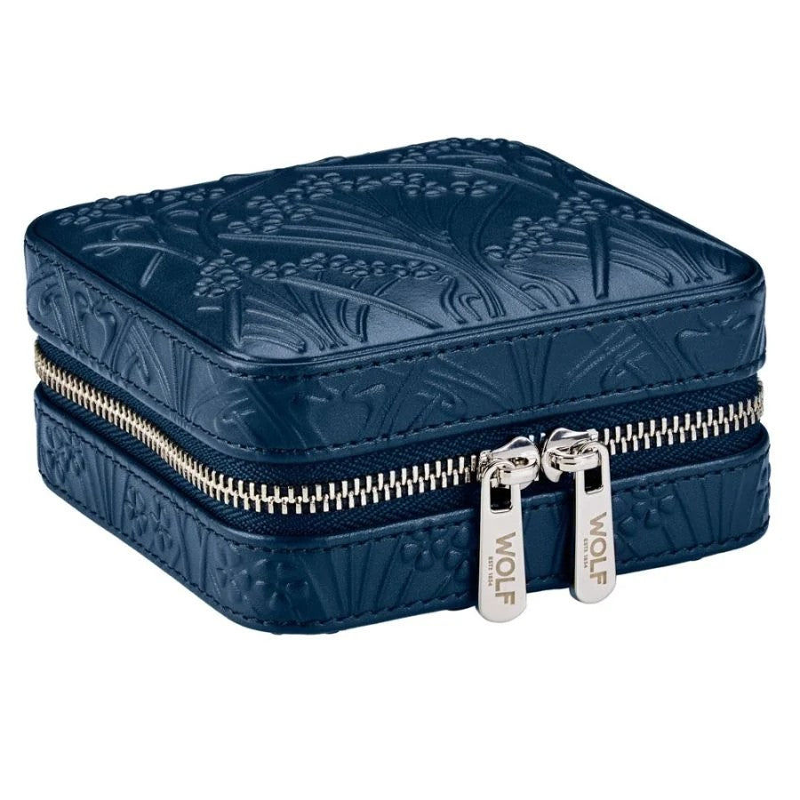 WOLF X LIBERTY Small Travel Jewellery Zip Case Navy – Ianthe 381317