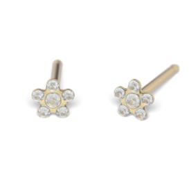 Studex schietoorbellen mini daisy kristal, verguld