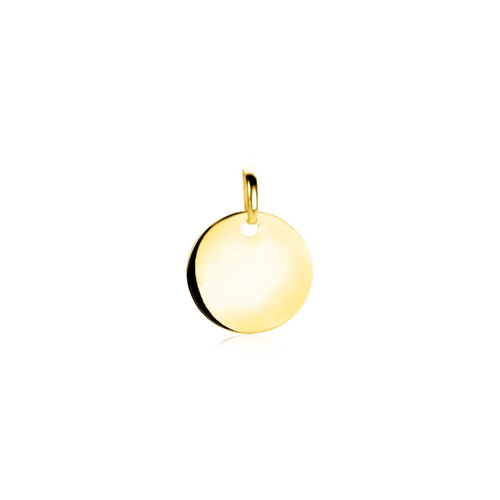 ZINZI Gold 14 Karaat Gouden Graveerhanger Rond 12 mm  ZGH397