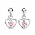 Zilveren kinderring hart roze steen 579.067.44