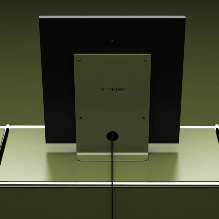 Qlocktwo Earth 45, Dutch, Color Edition Set -Olive. QT4BLNLOGSET