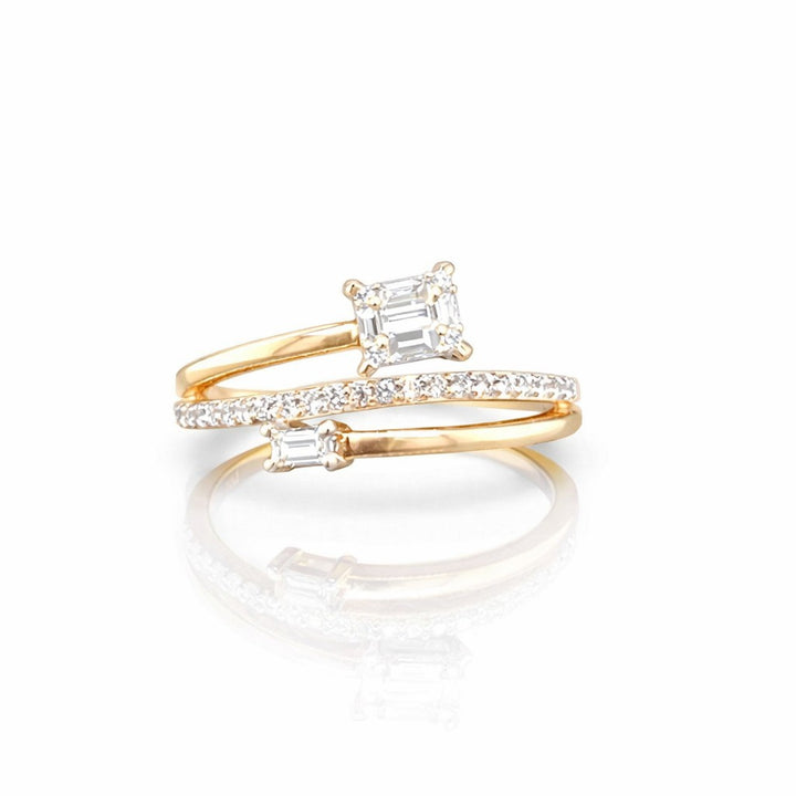 14 karaats ring diamant diverse slijpvormen diamant