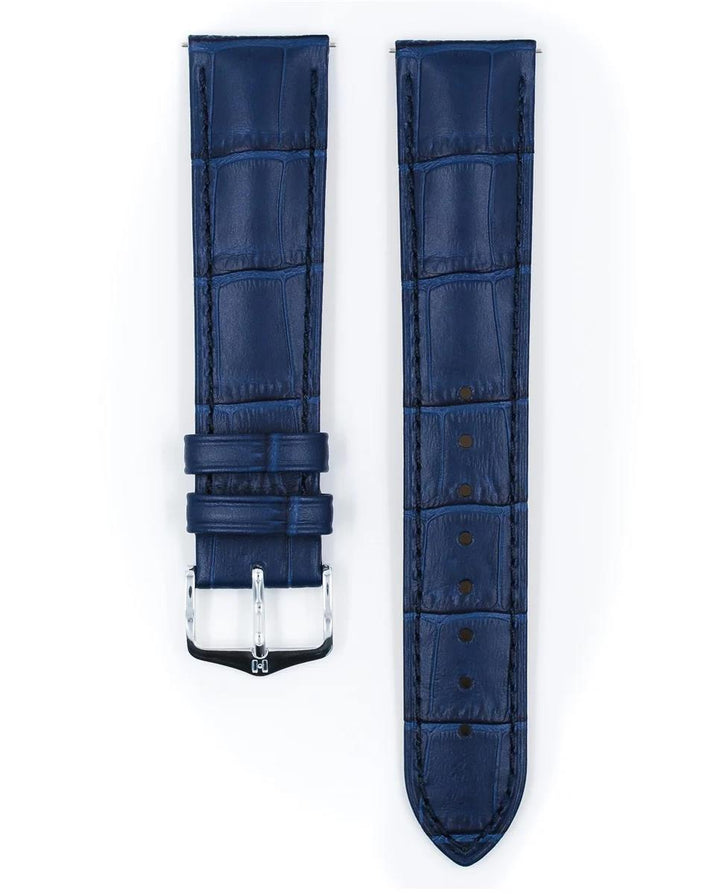 HIRSCH Duke L horlogeband blauw kalfsleer 20/18 mm