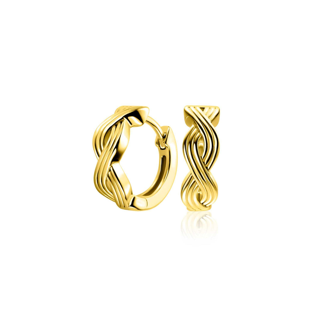 ZINZI gold plated zilveren oorringen met luxe Infinity teken en klapsluiting ZIO2684