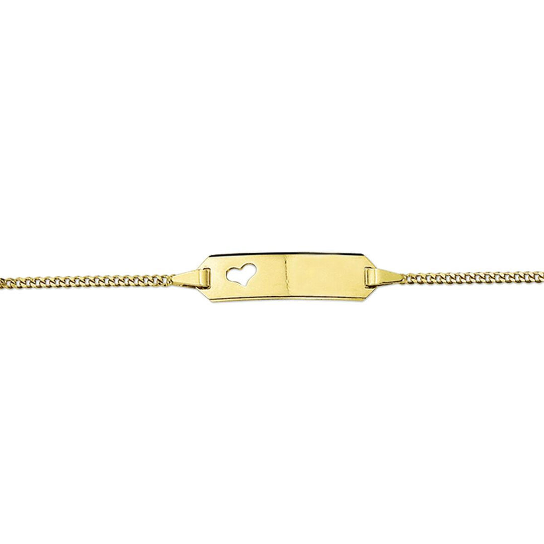 graveerarmband hart gourmette 4-zijdes geslepen 11-13 cm met hartje
