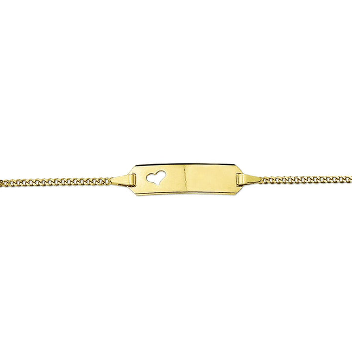 graveerarmband hart gourmette 4-zijdes geslepen 11-13 cm met hartje