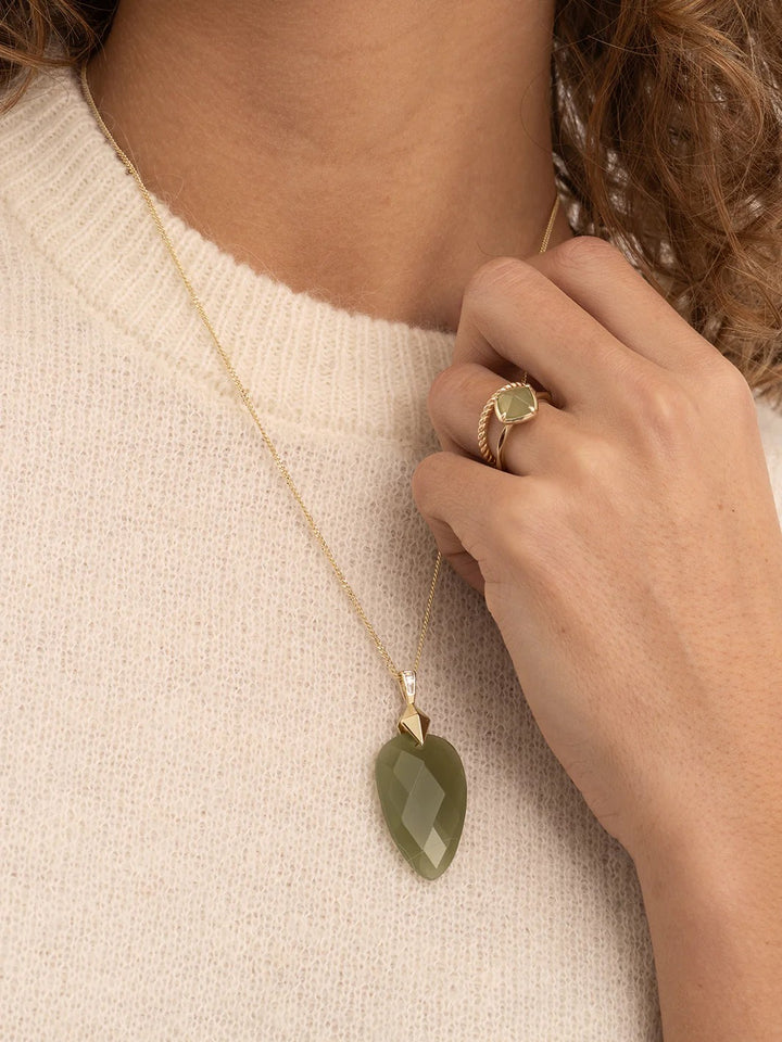 Pendant Gemstone | Blossom - Lime Jade PENGEM64-BS