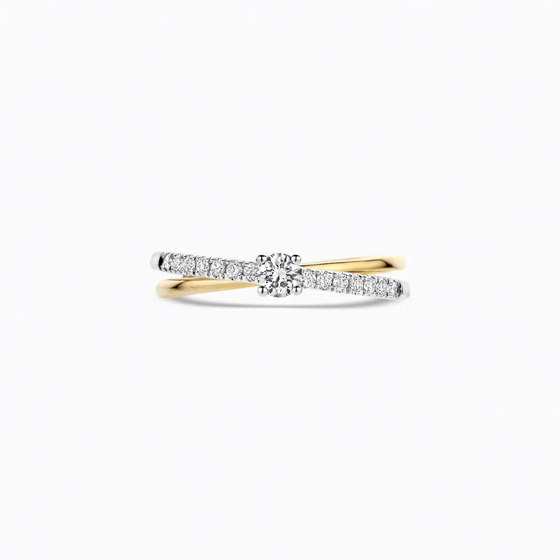 Blush Lab Grown Diamant Ring 14k Geel- en Witgoud LG1060B Maat 54