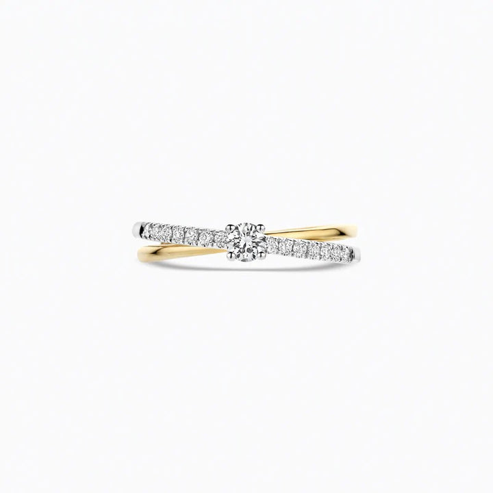 Blush Lab Grown Diamant Ring 14k Geel- en Witgoud LG1060B Maat 54