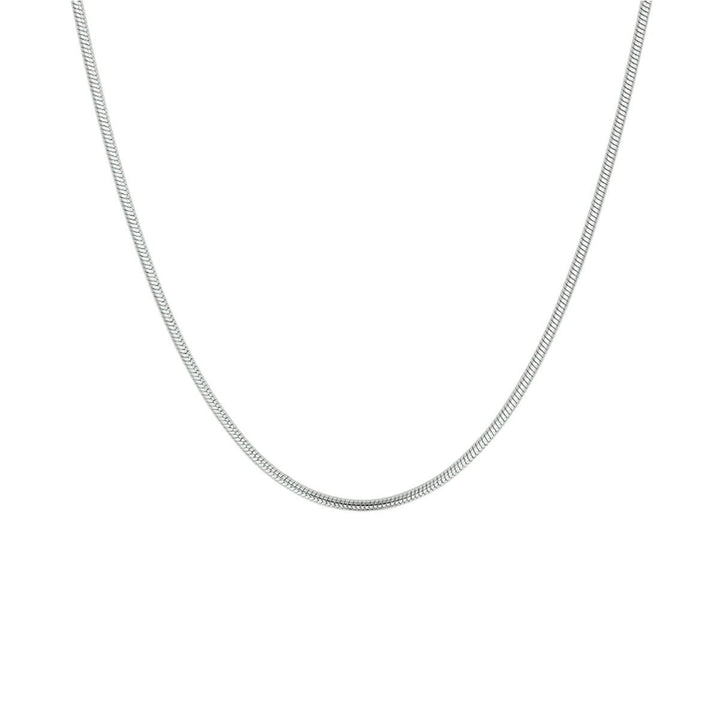Zilver gerhodineerd collier slang rond 1.2mm 38 cm