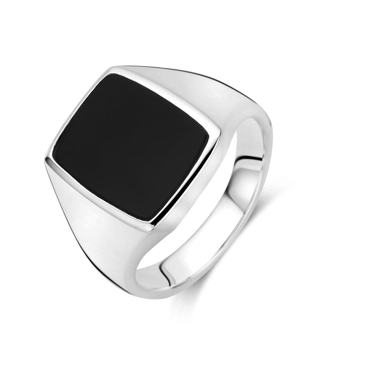 Zegelring massief onyx maat 65 10.15251