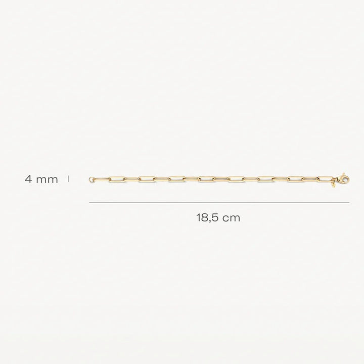 Blush paperclip-armband 14k Geelgoud