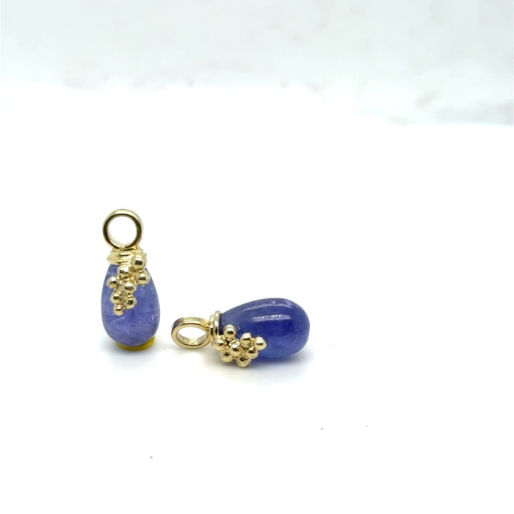 14 kt oorhangers druif Tanzaniet