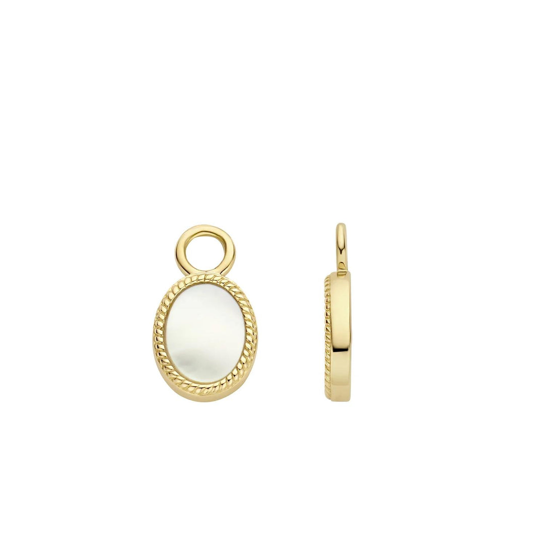 Oorbedels 9078YMP - 14k Geelgoud met Mother of Pearl