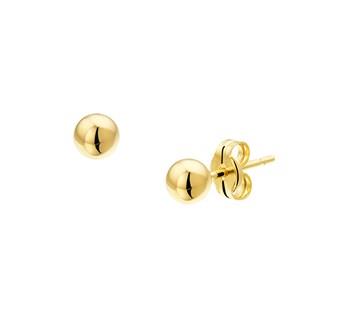 14 karaats oorstekers 5 mm bol geelgoud