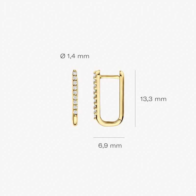 14k Geelgouden Pavé-Zirkonia Oorringen – 7381YZI