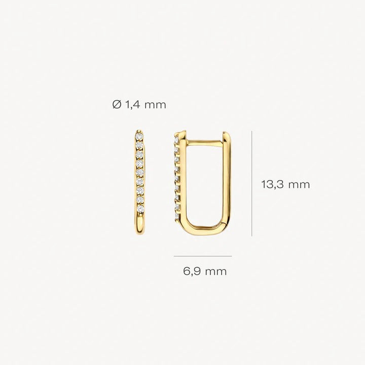 14k Geelgouden Pavé-Zirkonia Oorringen – 7381YZI