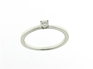 18 kt solitair verlovingsring witgoud  ct G Si