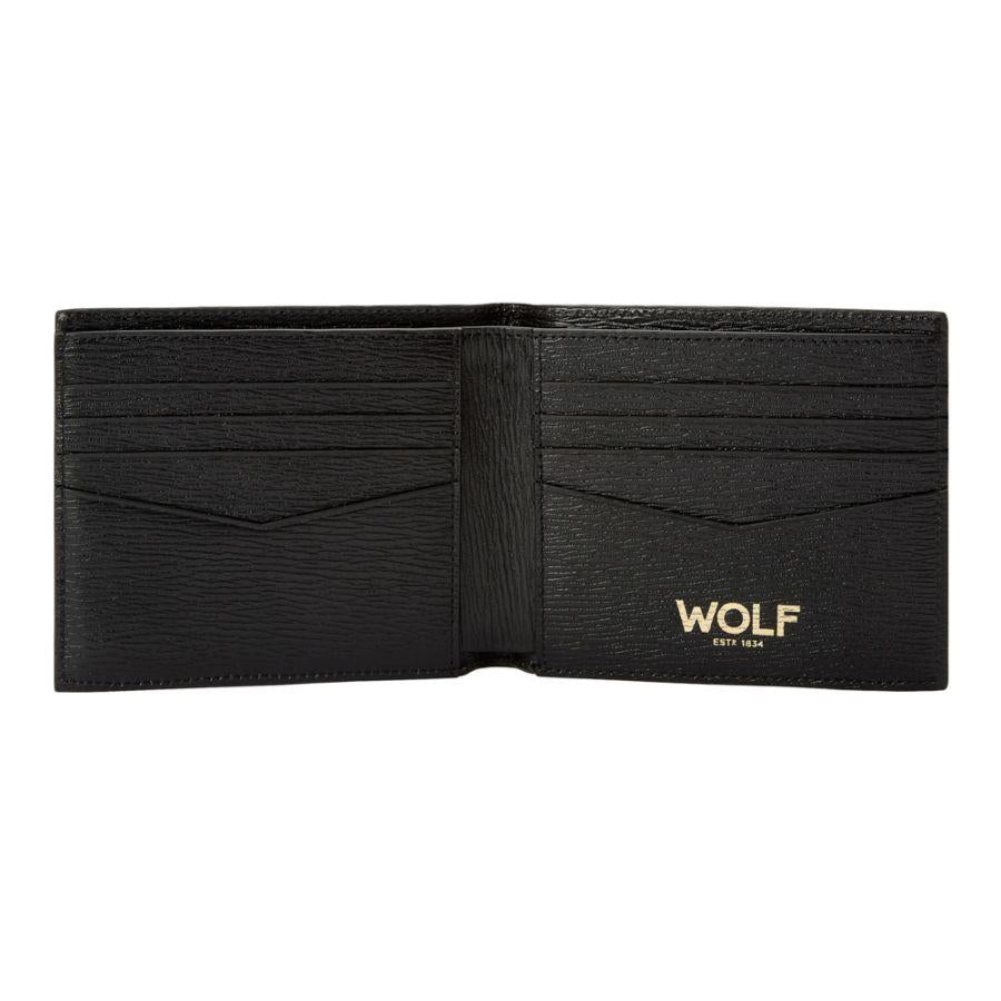 WOLF W COLLECTION LEATHER BLACK WALLET 774002