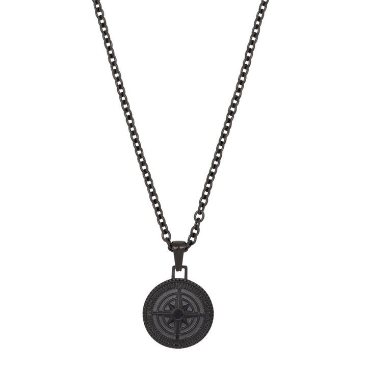 Aze Jewels Necklace Boussole - Noir Collier 70+10cm AZ-NL005-B-080