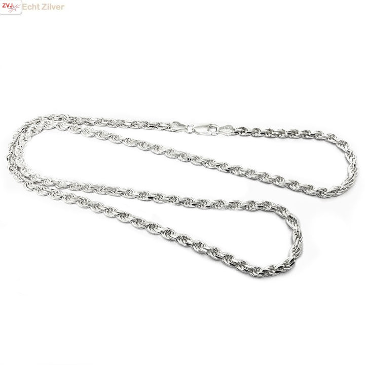Zilveren Massief Koord Collier 4 mm – 50 cm