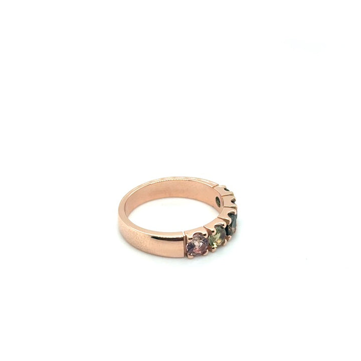 14 karaats Memoire Ring Tourmalijn 5-Steens Rainbow